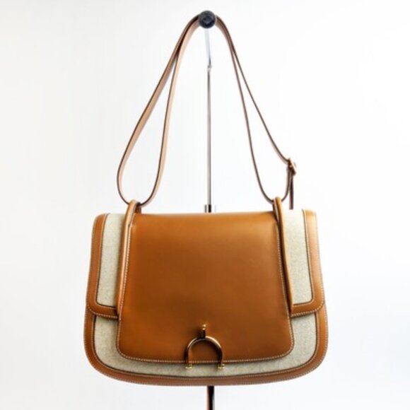 Hermes Barenia Toile With Horse Bit Buckle - Picture 3 of 16